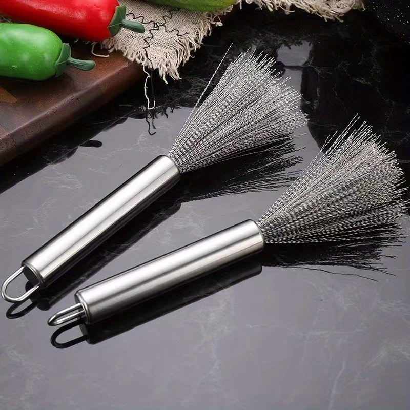 3Pcsstainless steel bristles Kitchen Brush Handle Brush Dish Scrub