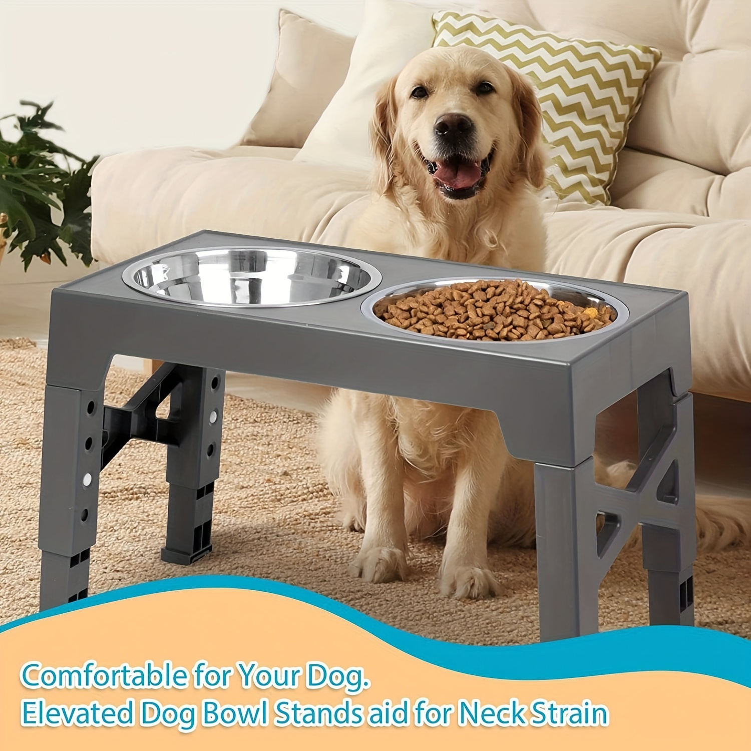 Elevated dog outlet feeding tray