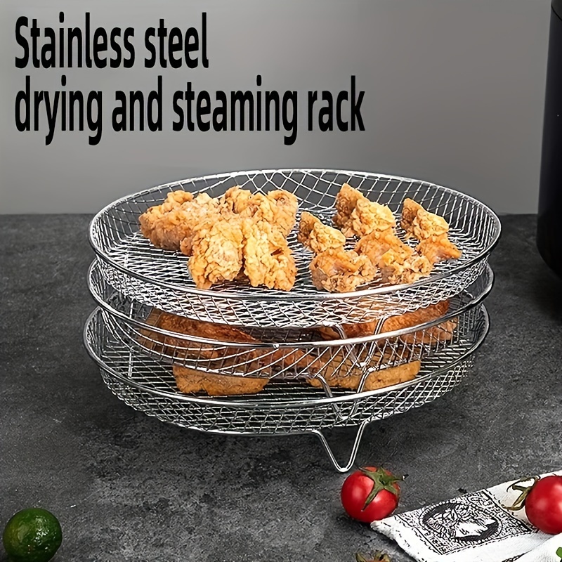 3PCS Grill Steaming Rack Food Grade Metal Material Air Fryer Accessories Air  Fryer Rack for PowerXL