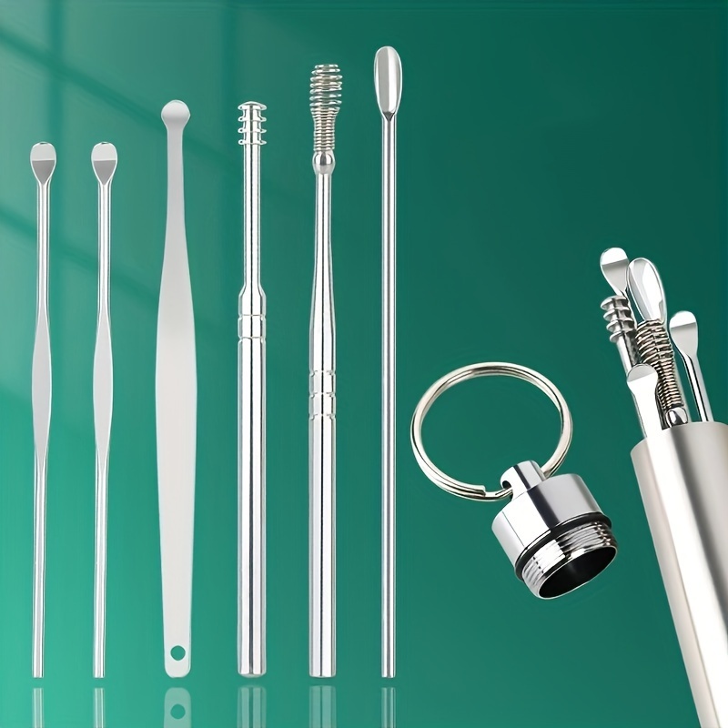 Curette Auriculaire, Cure-oreille Léger à Double Tête En Acier Inoxydable  Pour Femme Pour La Maison