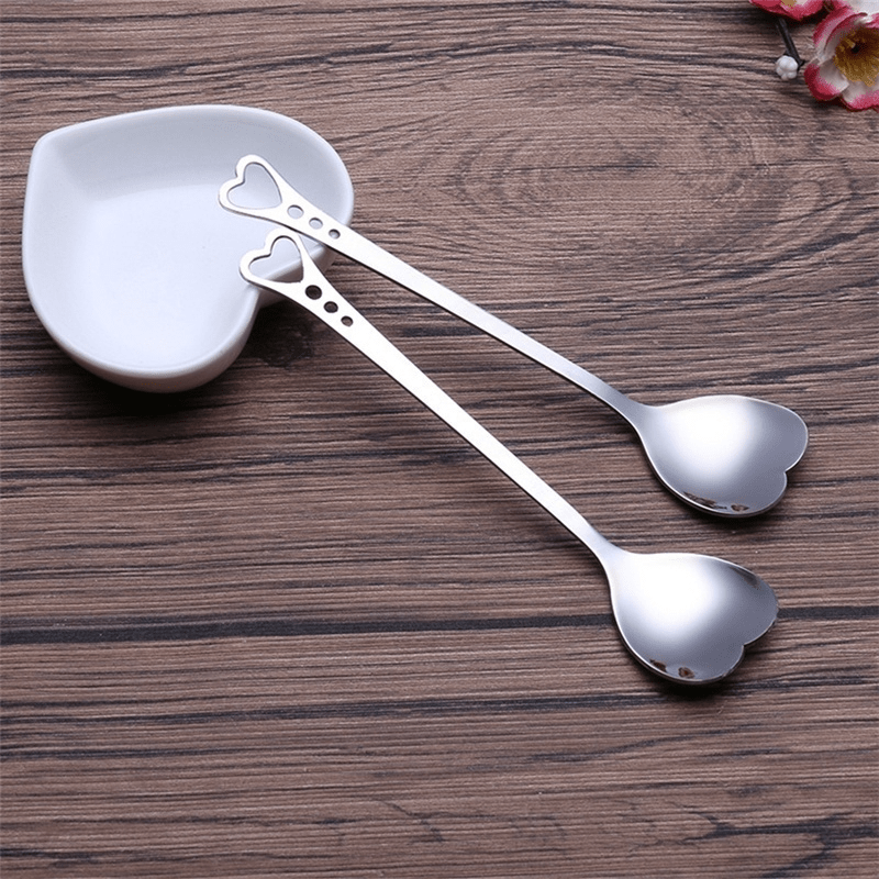 6pcs Stainless Steel Coffee Teaspoon Dinner Spoon Set Ice Cream Sundae Tea  spoons Dessert Stirring Soup Tablespoon Scoop 5 size