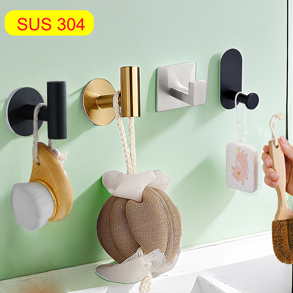 5/10/20 Pairs Double-Sided Adhesive Wall Hooks Hanger Traceless Adhesive  Hooks Sucker Wall Storage Holder for Kitchen Bathroom