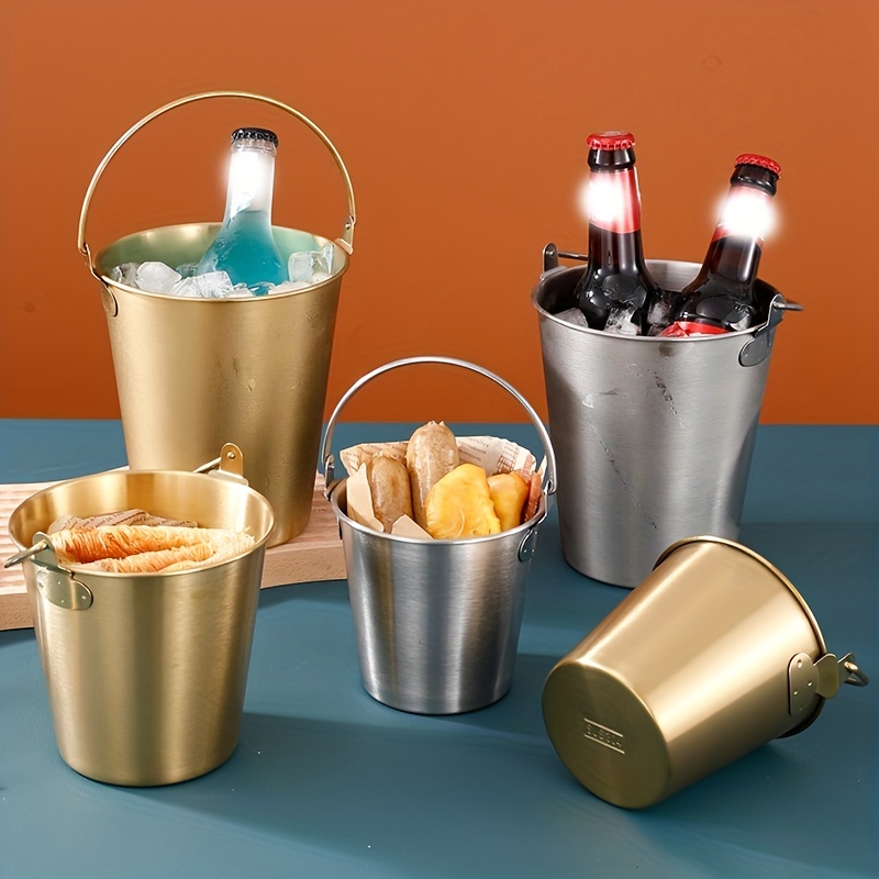Ice Bucket,Stainless Steel Ice Bucket for bar party camping,Ice Cube  Container Champagne Beverage Bucket,ice bucket home bar club party  accessory
