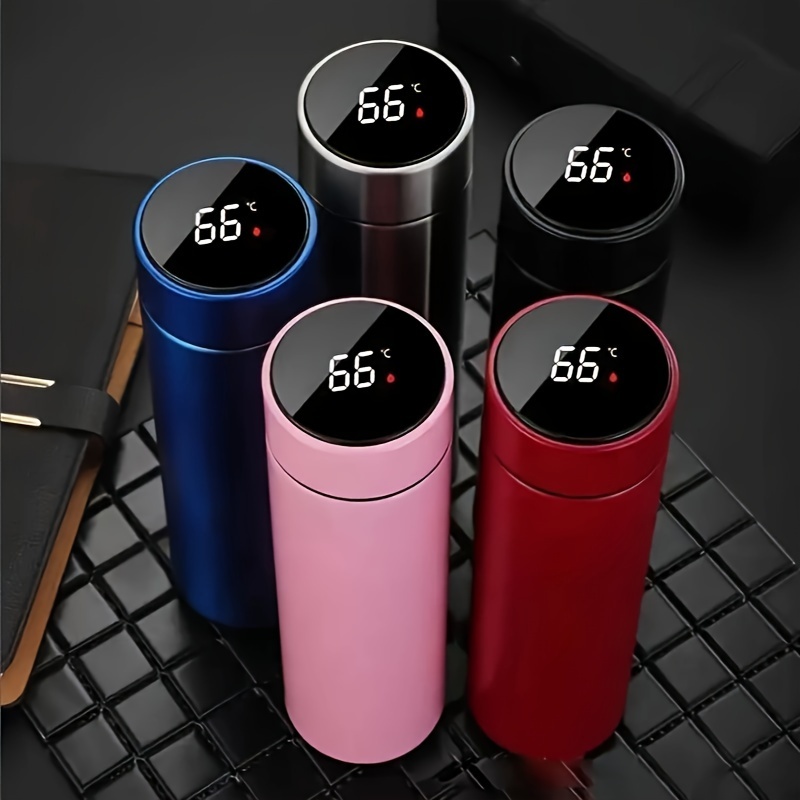 Cartoon Kid Tumbler Smart Insulated Cup Portable Straw Mug Hot Drink Vacuum  Flasks Temperature Display Thermos Cute Water Bottle