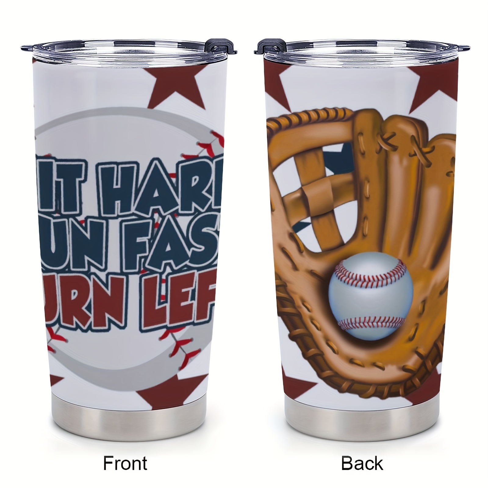 Baseball Studded Tumbler With Lid Stainless Steel - Temu