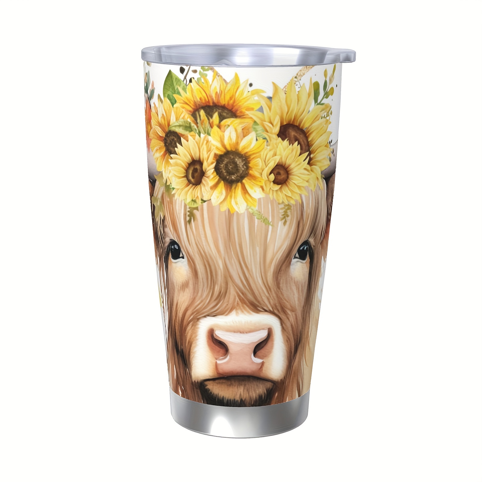 1pc 20oz Cow Gifts Cup, Coffee Mugs For Men, Caffee Gets Me Mooving,  Insulated Travel Coffee Mug With Lid