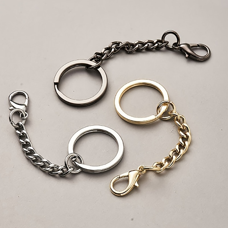Keychain Rings with Chain, 50PCS Key Chain Kit Include Split Key Ring with  Chain,Open Jump Rings,Lobster Clasp,Keychain Ring for Crafts,Resin and
