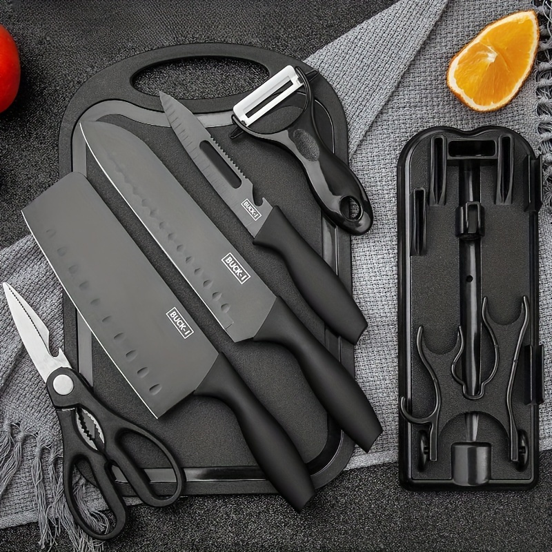 19pcs Kitchen Utensils And Knife Set With Block, Including 9pcs Silicone  Cooking Utensils, 5pcs Sharp Stainless Steel Chef Knives, Scissors, Whisk