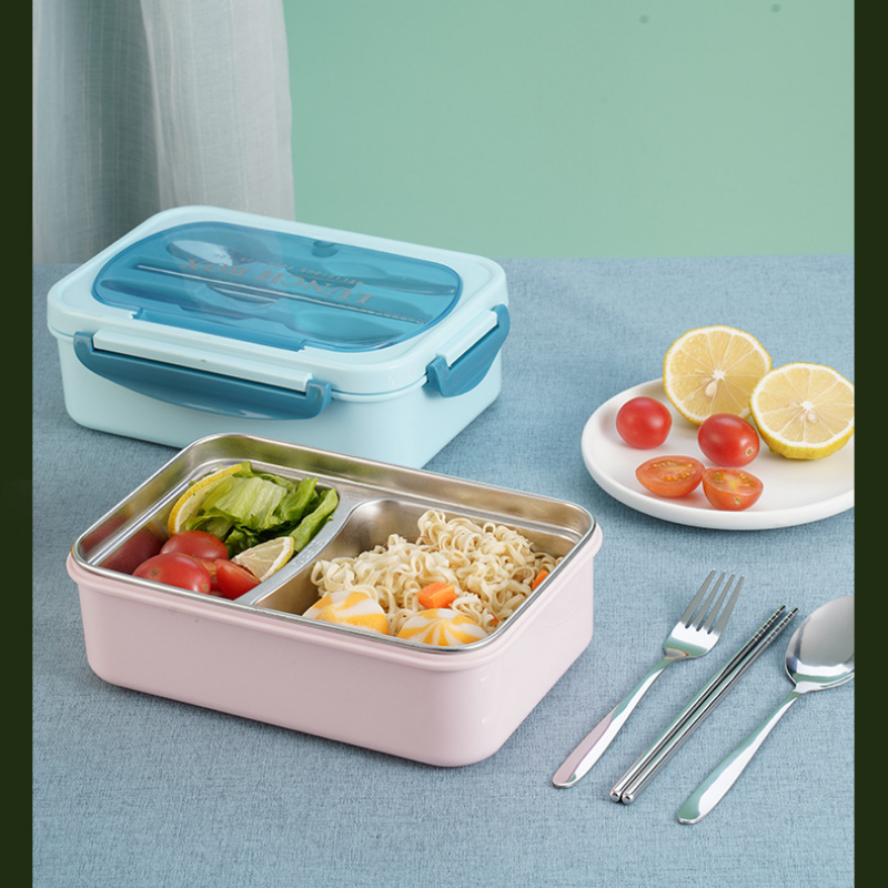 Stainless Steel Thermal Lunch Box Layers Multi Grids Tableware