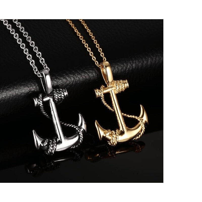 Classic Stainless Steel Anchor Pendant Men Women Statement Punk