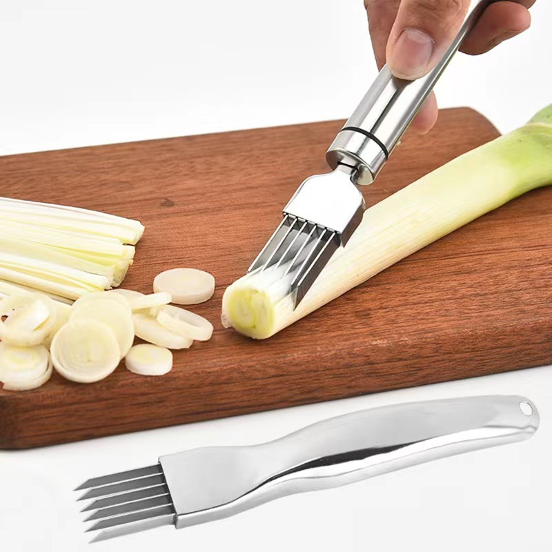 Cortador de cebolla de flor de ciruelo multifuncional, cuchillo de cebolla  verde vegetal de acero inoxidable, picadora, trituradora, Gadget de cocina