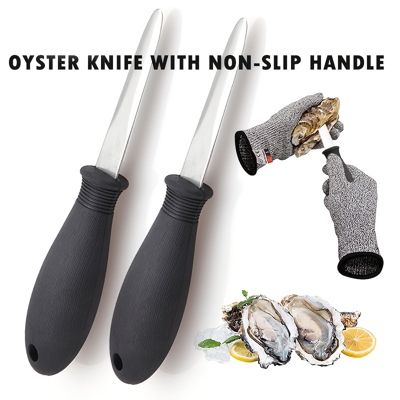 Oyster Shucking Tools Stainless Steel with Wooden Non-Slip Handle