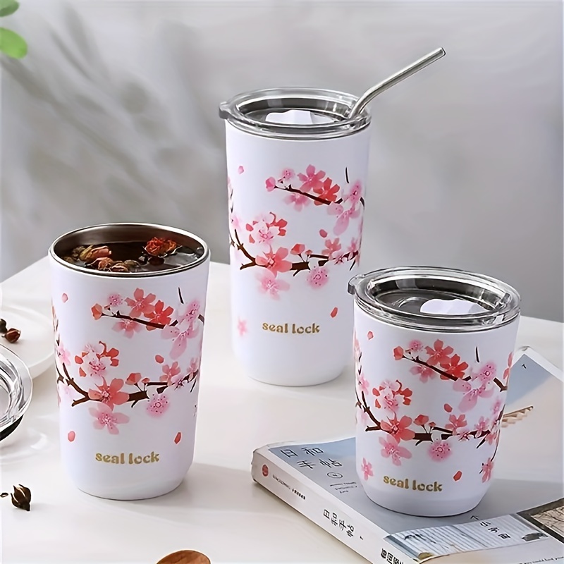 Cartoon Water Bottle With Scale - Anti-fall Stainless Steel Straw Cup For  Milk Tea And More - Temu