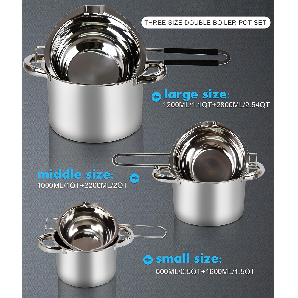 Stainless Steel Saucepan Set with Lids 1QT & 2QT & 3QT, Stainless Steel Sauce  Pot Set 6pcs, Induction Saucepans, Nonstick Sauce Pan Set, Dishwasher Safe  