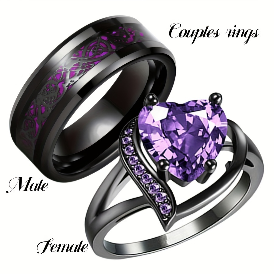 Couples Rings Engagement Rings Black Women Wedding Stainless Steel Rings Men