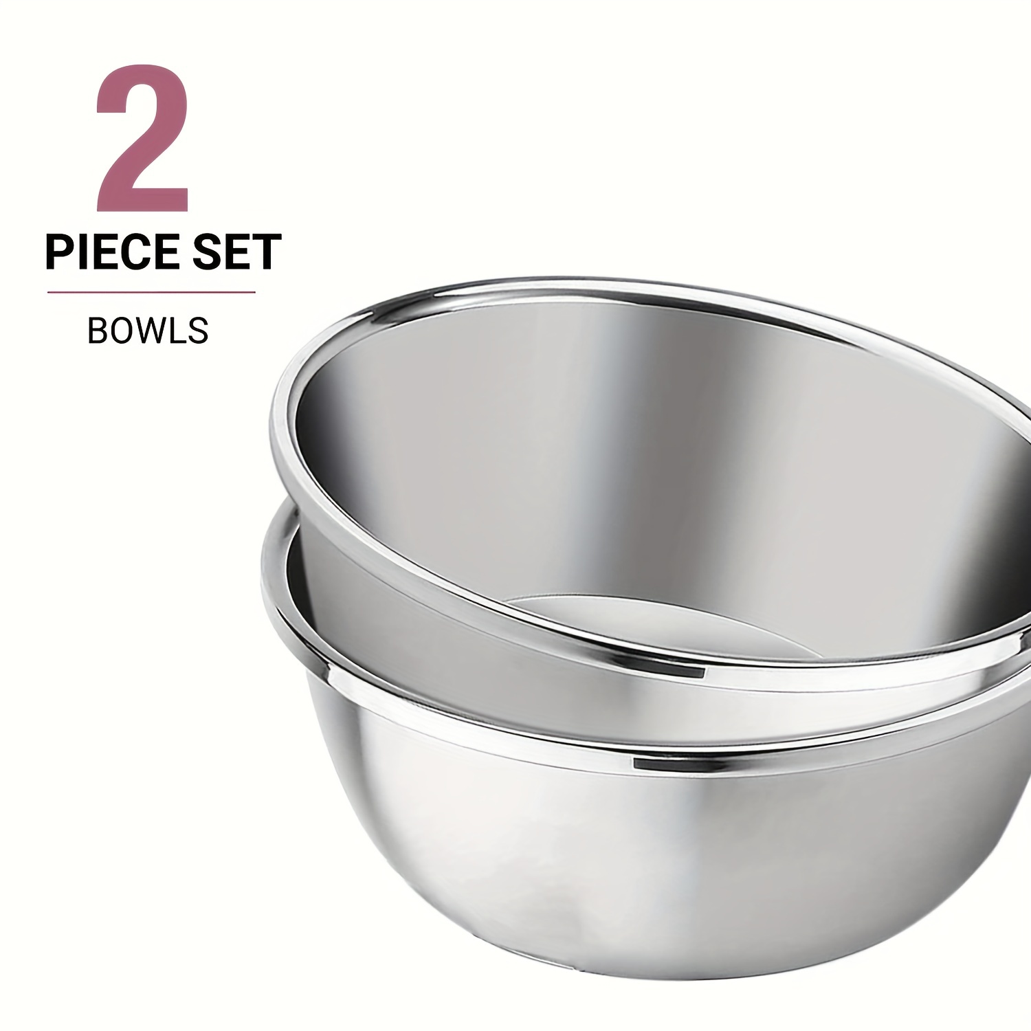 Set of 3 Miu Stainless Steel Mixing Bowls with Non-Slip Silicone