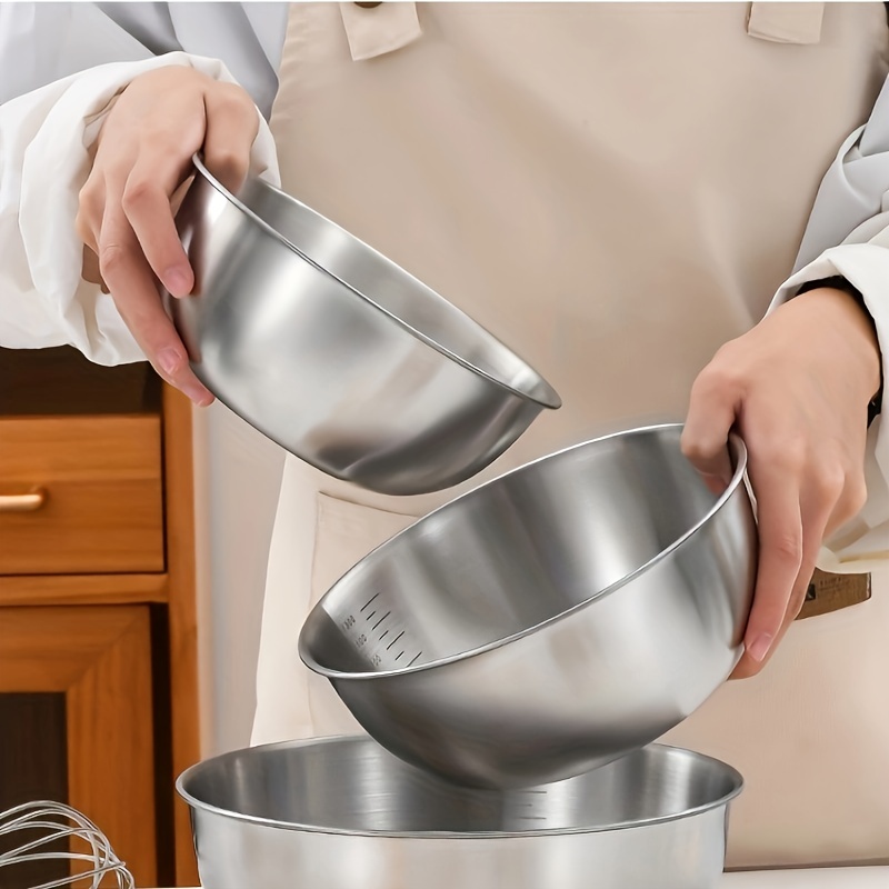 6Pcs Stainless Steel Bowls Set 1.5-5L Capacity Nesting Mixing Bowl Kitchen  Bowls