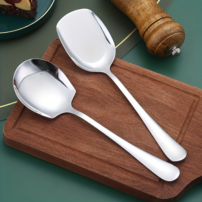 Food Grade Silicone Spoon Long Handle Dinner Spoon Drinking - Temu