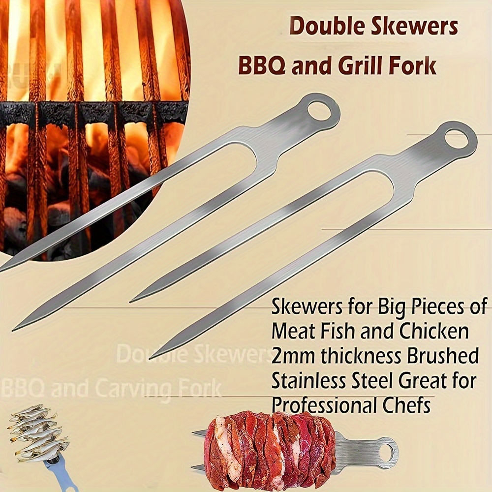 10 Pieces Double Stainless Steel Grilling Meat Hooks Hook Bacon Hams Duck Meat  Butcher Hook Cooking Smoker Hook Hanger For Bbq Grill