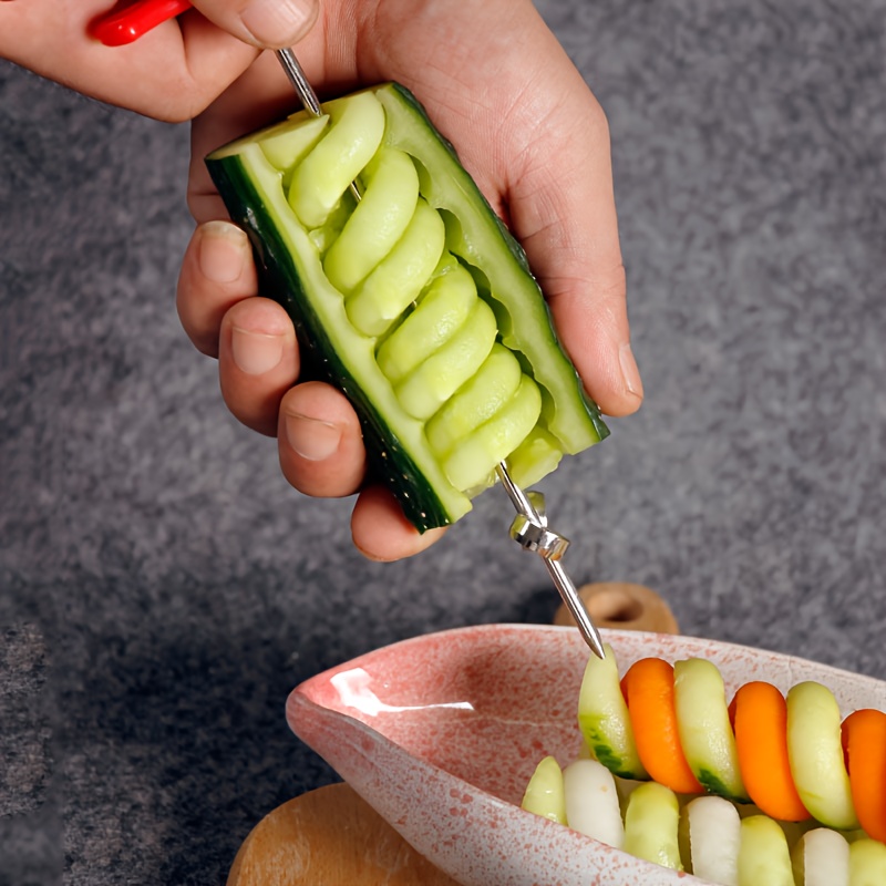 Spiral Slicing Knife For Fruits And Vegetables Effortlessly - Temu