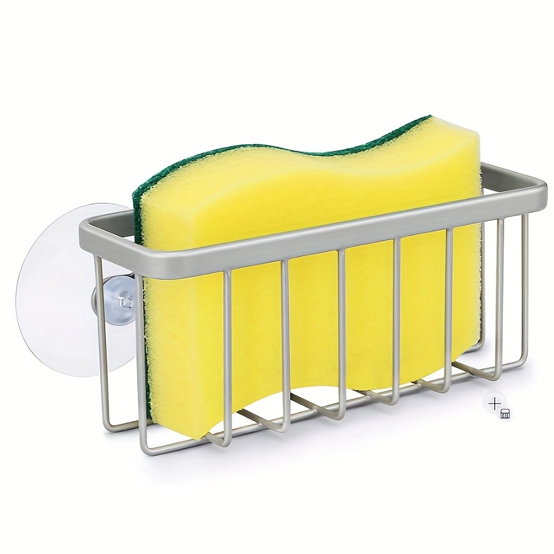 HUMUTA 3 in 1 sponge holder for kitchen sink, stainless steel in sink sponge  caddy/organizer