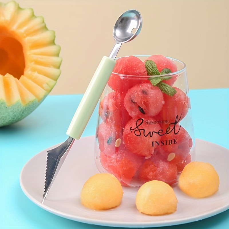 Double-Ended Stainless Steel Ice Cream Watermelon Baller Scoop Spoons Knife  - China Watermelon Baller Scoop Spoons Knife and 2 in 1 Double-Ended Spoons  Knife price