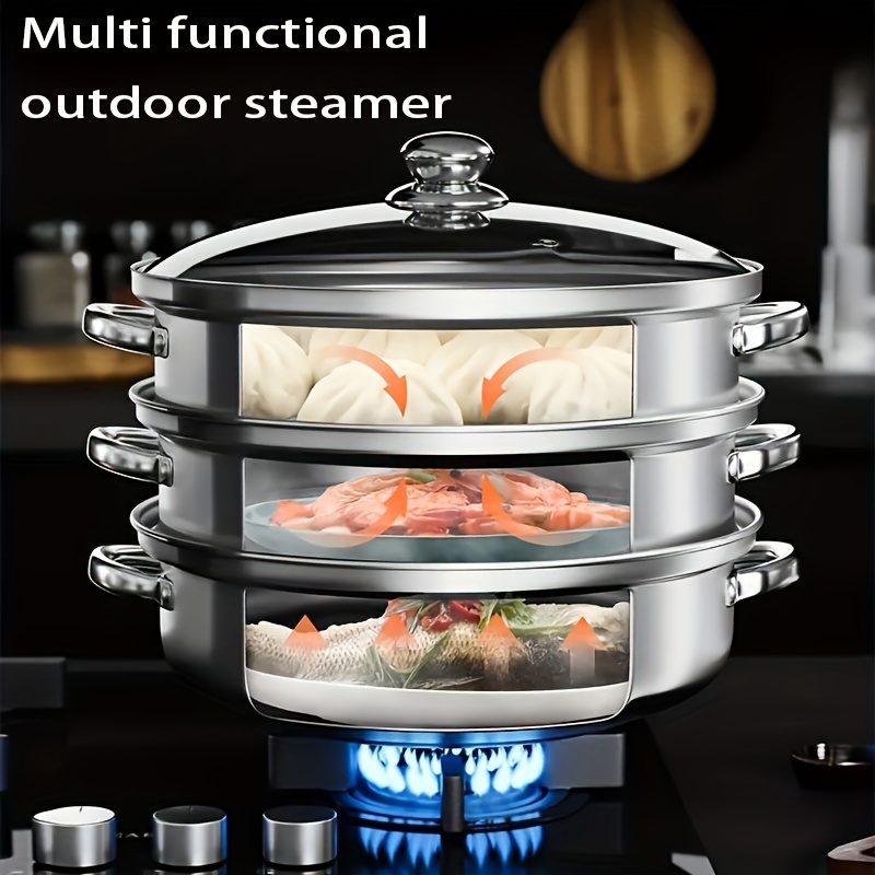 BLAUPUNKT Electric Steamer 10L Double Layers Stainless Steel Steam Pot 220V  Automatic Steaming Box Household Multi Cooker