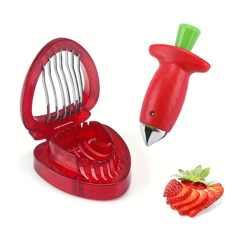 Strawberry Slicer Kitchen Gadget/Strawberry Accessories Fruit Slicer Cutter/Fruit  Cutter, Strawberry Huller Kit, DIY Platter Fruit Plate Kitchen Gadgets Tool  Veggie Slicer for Dessert Cups Decor