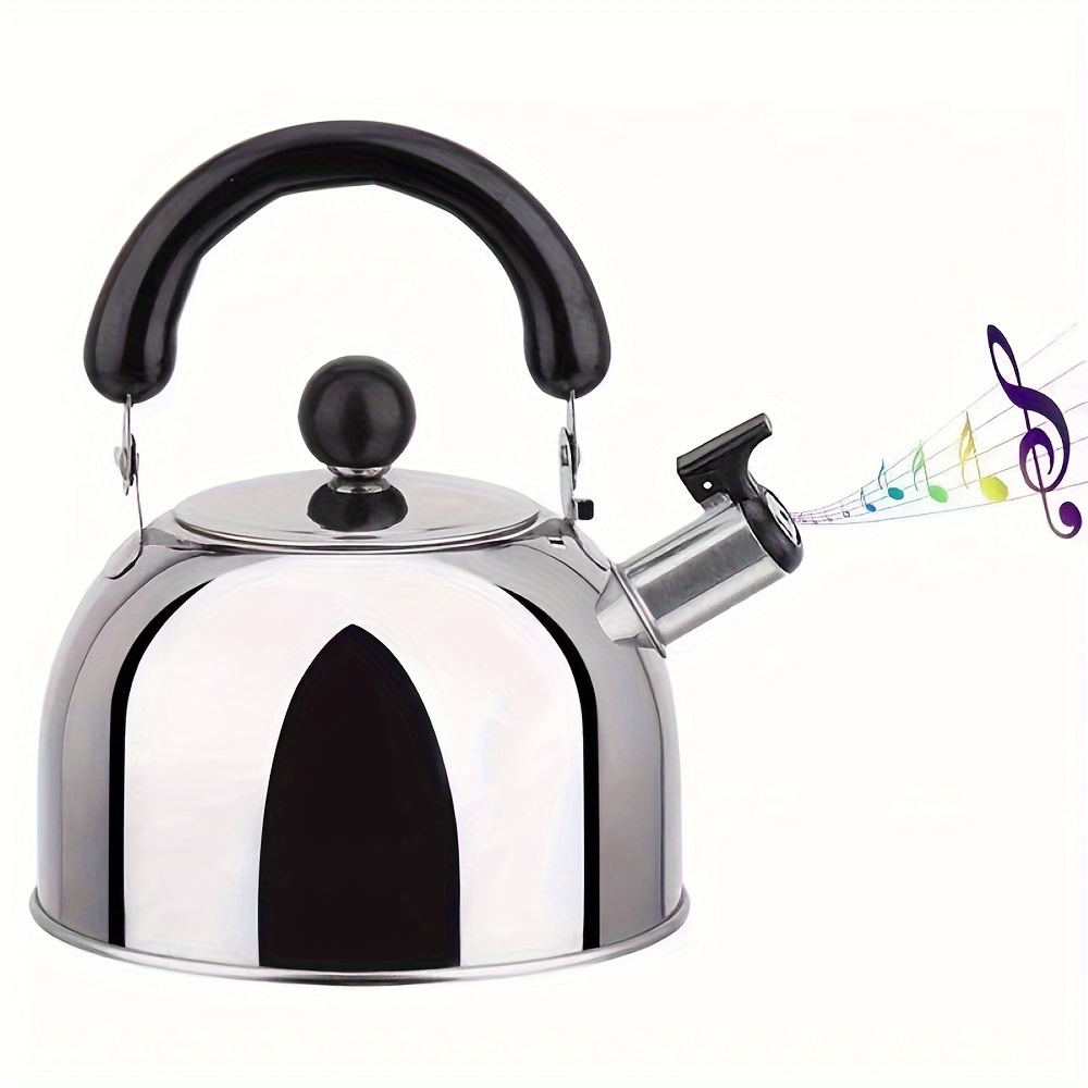2.6/3.2qt Stainless Steel Teakettle, Whistling Tea Kettle,universal Base  For Induction, Gas, Electric, Halogen, Radiant - Temu