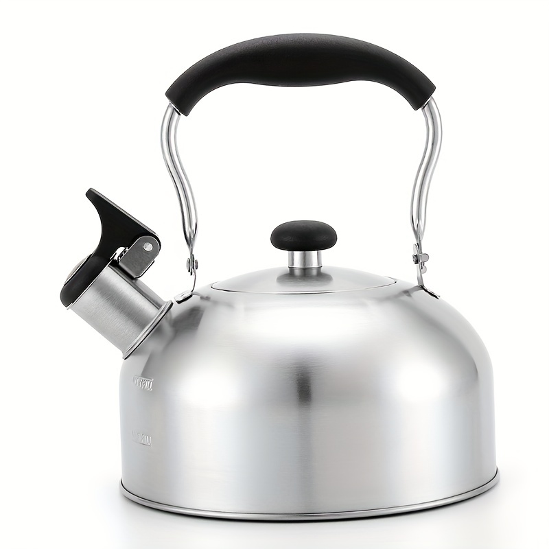 1pc Whistling Tea Kettle, 2.75Quart Stovetop Stainless Steel Teapot With  Loud Whistle, Anti-Rust And Anti-Heat Handle, Kitchenware
