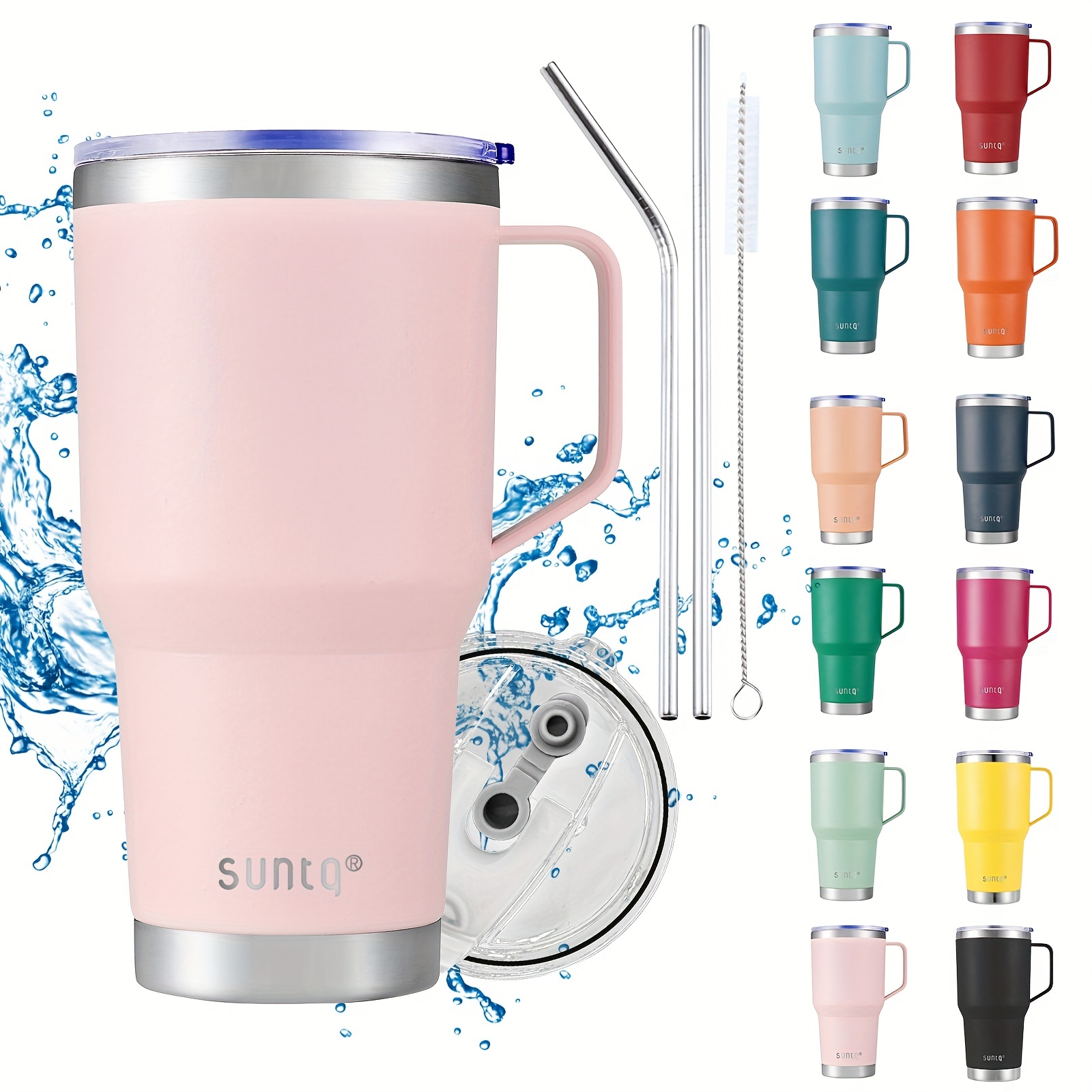 Gemful Insulated Tumbler With Handle, Straw & Lid - Keep Your Drinks Hot &  Cold For Hours! - Temu