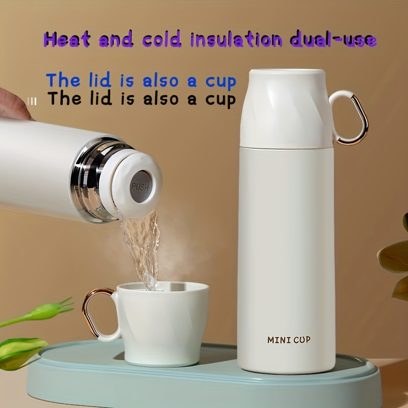 580ML Coffee Thermal Mug With Handle Spoon Lid Vacuum Flask Thermos  Insulated Tumbler Cup For Car Office Keep Cold Hot