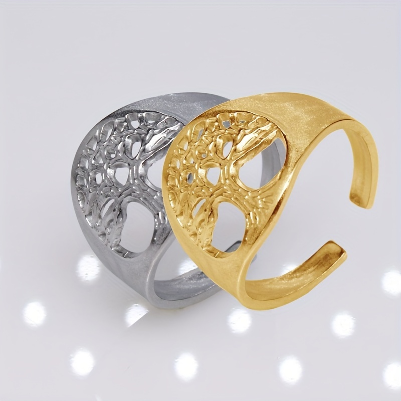 Hot Selling Metal Hollow Round Opening Rings Set