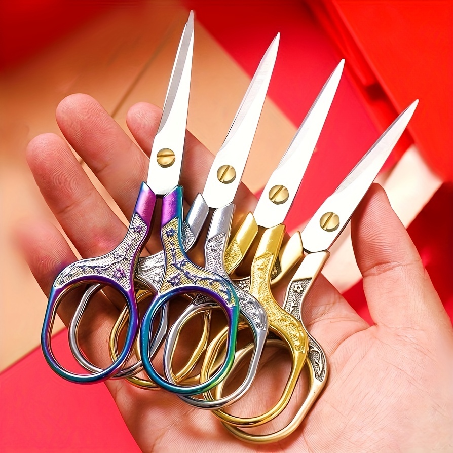 Purple Ribbon Cutting Scissors with Silver Stainless Steel Blades