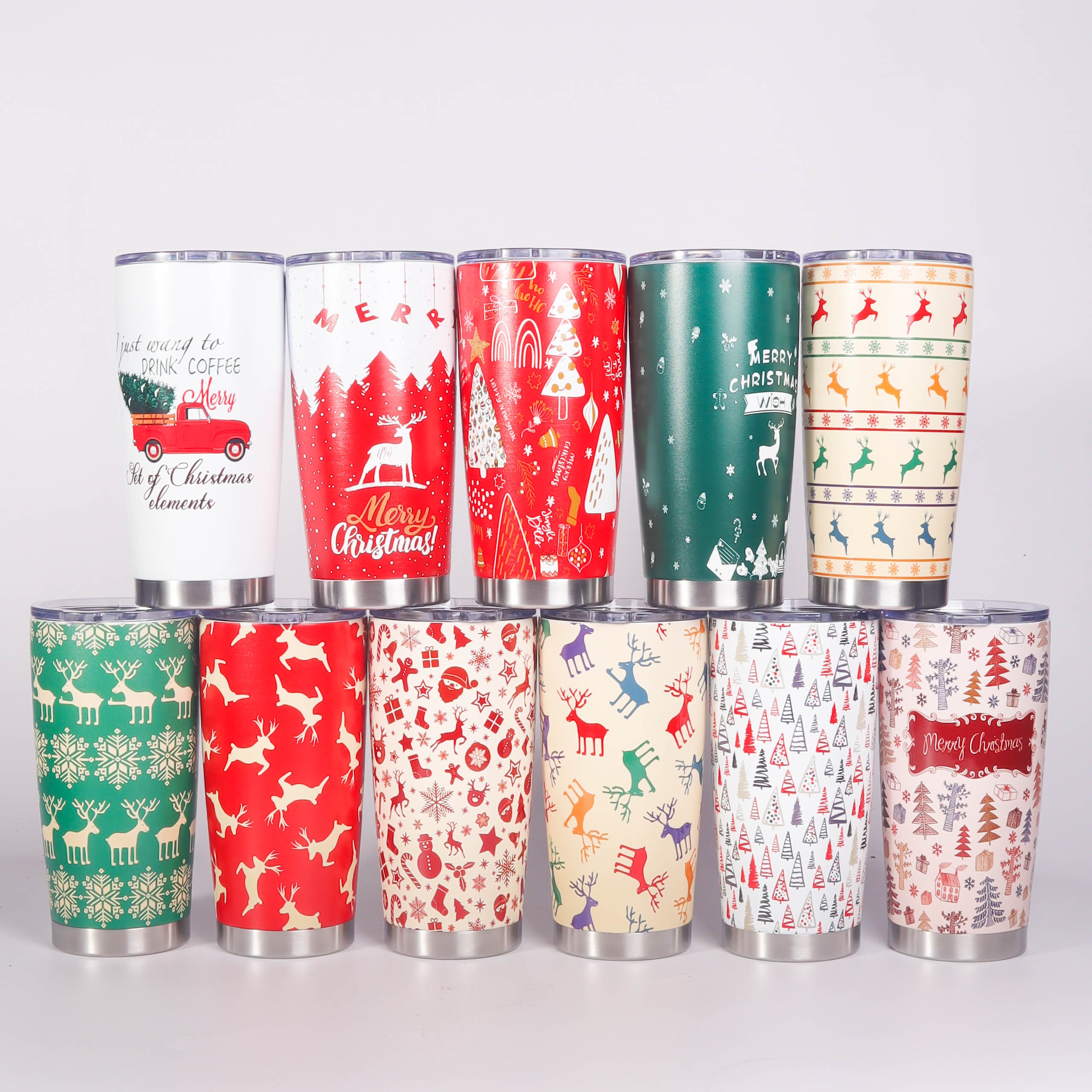 Christmas Tumblers Stainless Steel Skinny Tumbler Mug Double - Temu