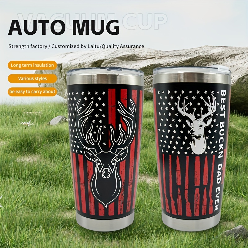 20oz Hunting Gifts for Men, Hunter Gifts for Men, Gifts for Hunters,  Valentines Day Gifts for Him, Coffee Thermos for Men, Deer Hunting Tumbler  Cup, Insulated Travel Coffee Mug with Lid 