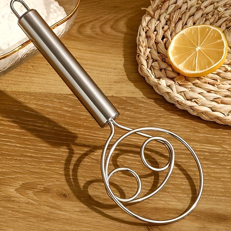 Frusta per impasto, frusta danese, frusta per impasto in acciaio inox, con  3 fori, mazza per uova con manico in legno, accessori per cucina :  : Casa e cucina