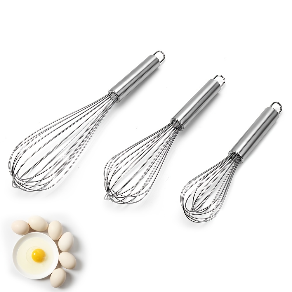 Verdental Cartoon Bear Small Whisks Set, Stainless Steel Mini Balloon Whisk  for Stirring Mixing Egg Beater with Cute Ceramic Handle (4 Pieces)
