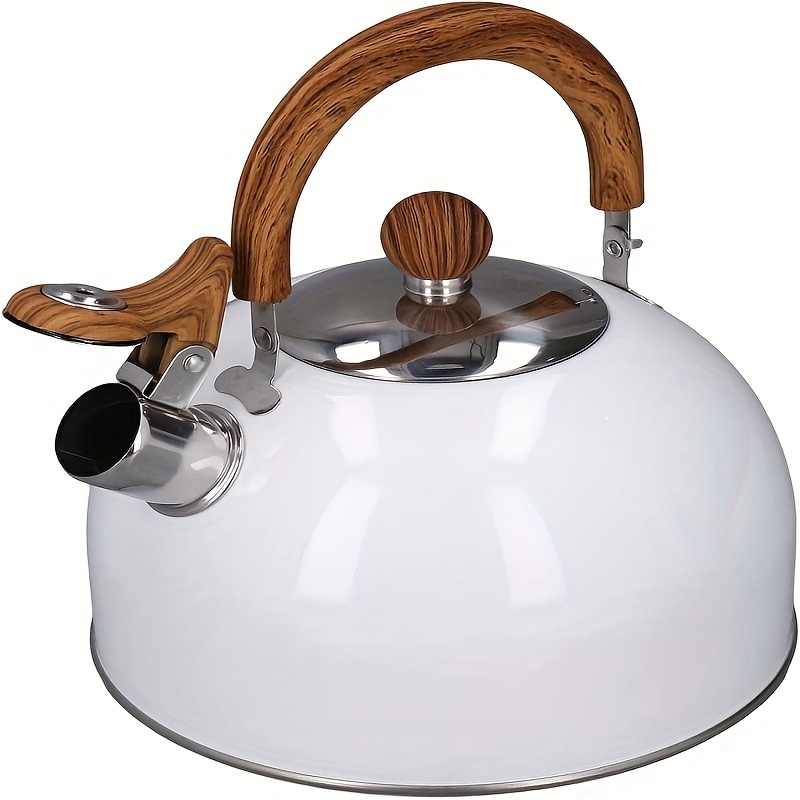 1pc Whistling Tea Kettle, 2.75Quart Stovetop Stainless Steel Teapot With  Loud Whistle, Anti-Rust And Anti-Heat Handle, Kitchenware