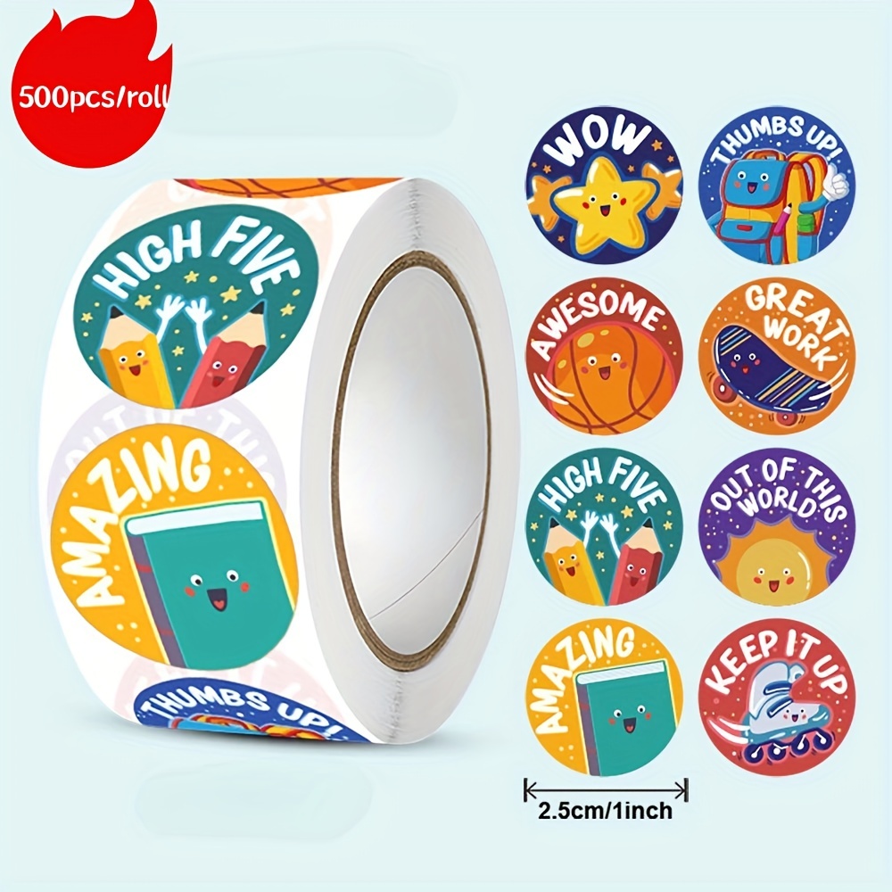 Motivational Stickers, 1200pcs Reward Stickers for Kids in 16 Design,  Naitmsad 1 Inch Teacher Supplies School Stickers Cute Animal Stickers for