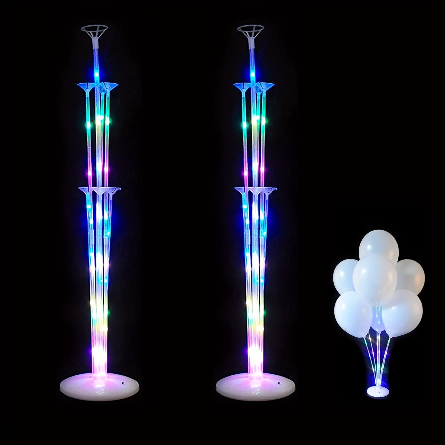  5 globos de luz LED de 18 pulgadas, luces blancas cálidas,  azul/rosa, globos LED reutilizables con helio, globos transparentes con  luces LED, globos LED iluminados para fiestas : Juguetes y Juegos