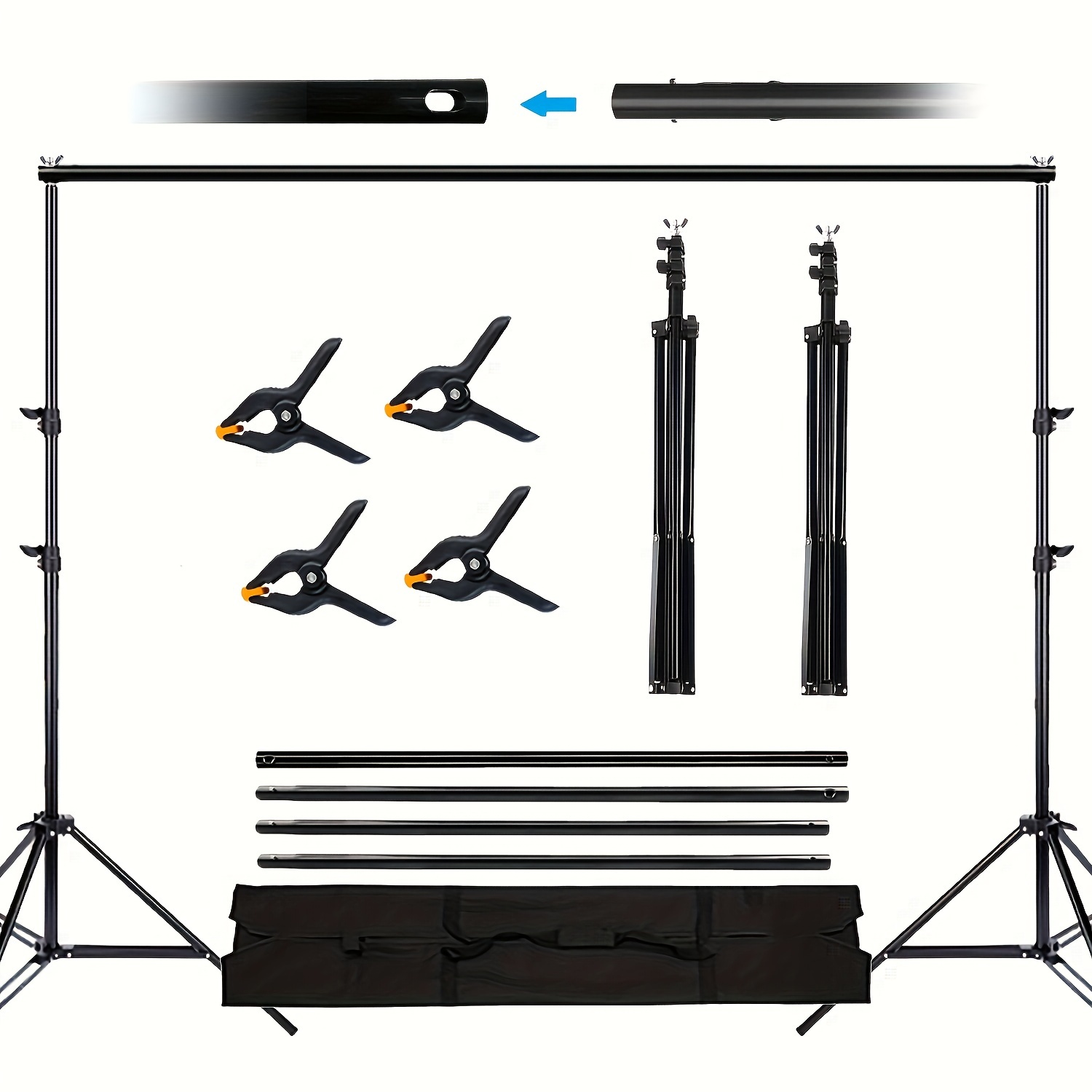 8.5 x 10 ft Adjustable Backdrop Stand with Steel Base