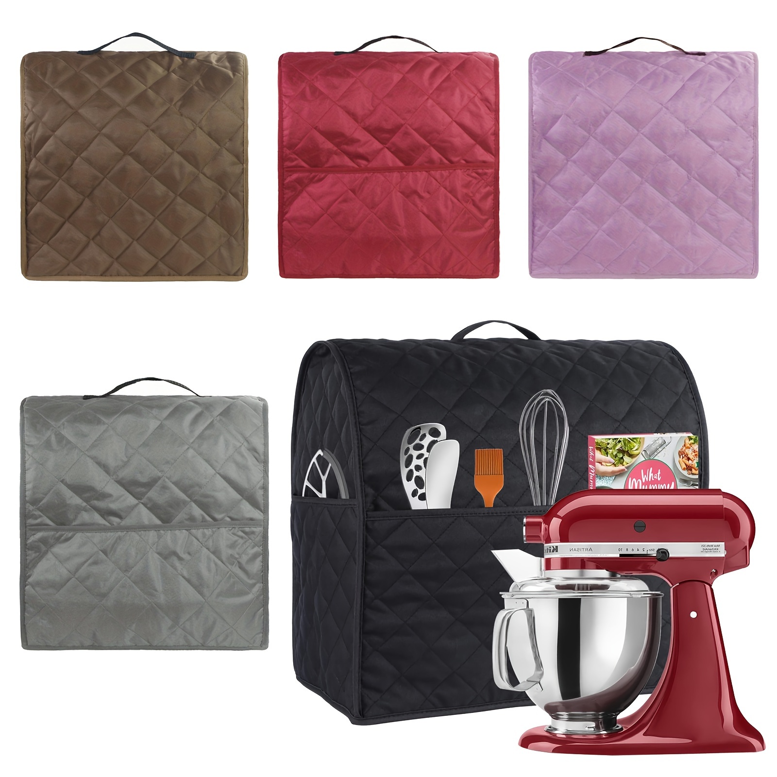 Funda para batidora de pie Kitchenaid con bolsillos, funda para batidora de  cocina compatible con batidoras Kitchenaid y Hamilton de 5 a 8 cuartos de