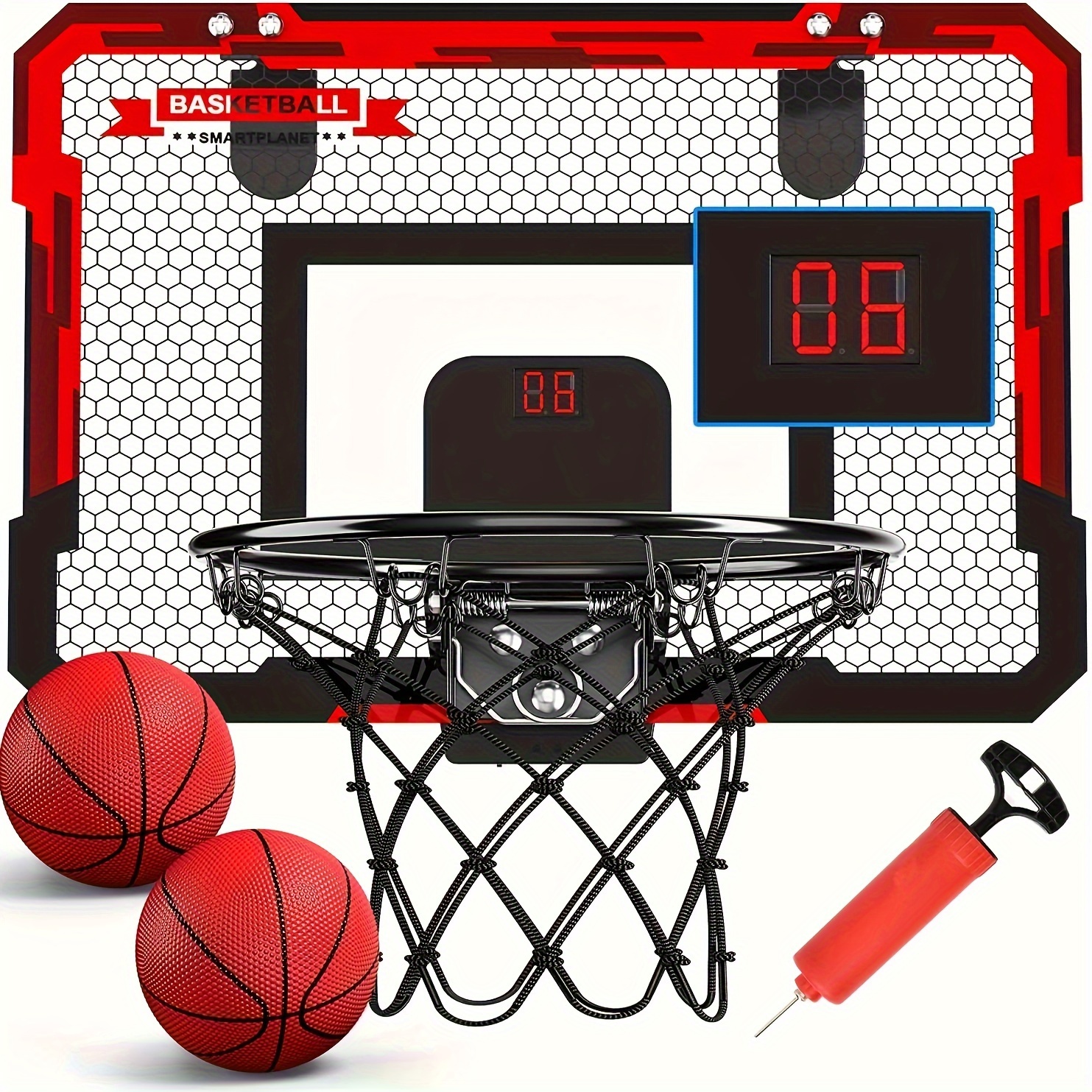 Basketball Hoop Indoor Mini Basketball Hoop For Door With Electronic  Scoreboard 4 Balls Air Pump Basketball Gifts For Boys Teen Kids, 90 Days  Buyer Protection