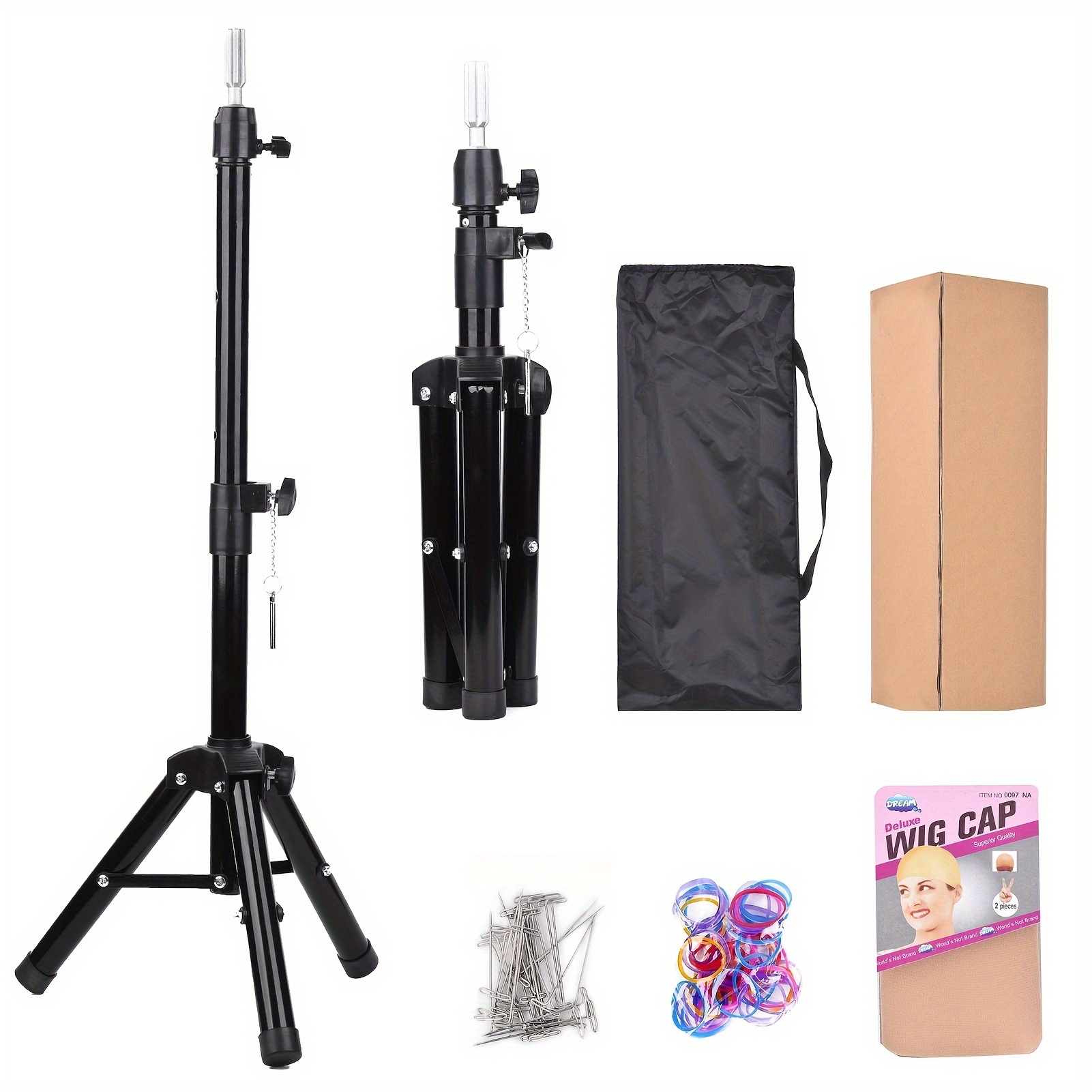 Head Stand Tripod with Suction Cups Mini Adjustable Mannequin Head