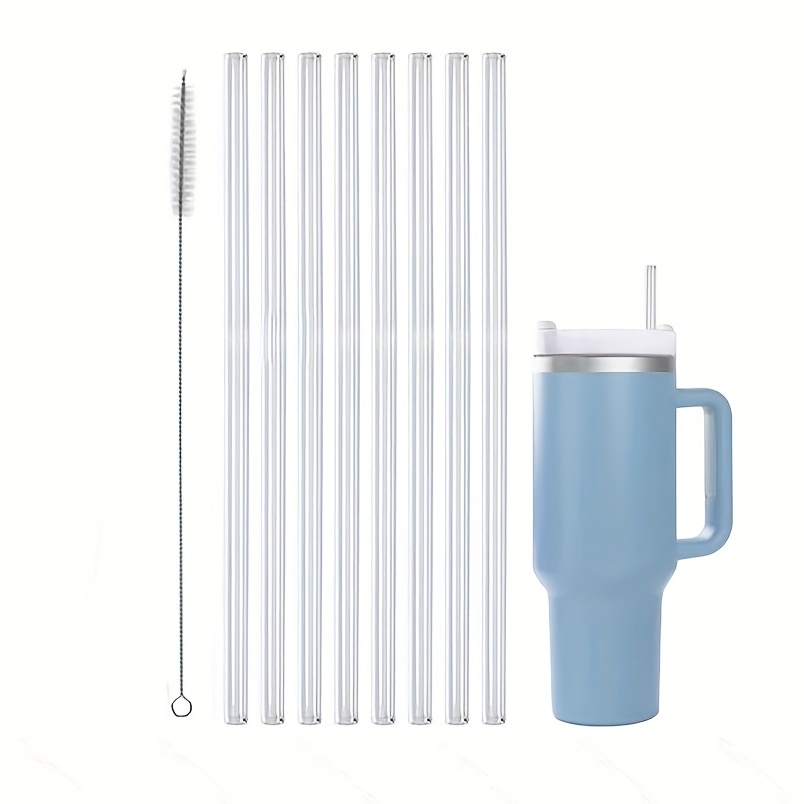 Airboat 8Pack Replacement Straws for Stanley 40oz 30oz 20oz 14oz Tumbler, Reusable Clear Straws Compatible with Stanley Adventure Quencher Travel Mug