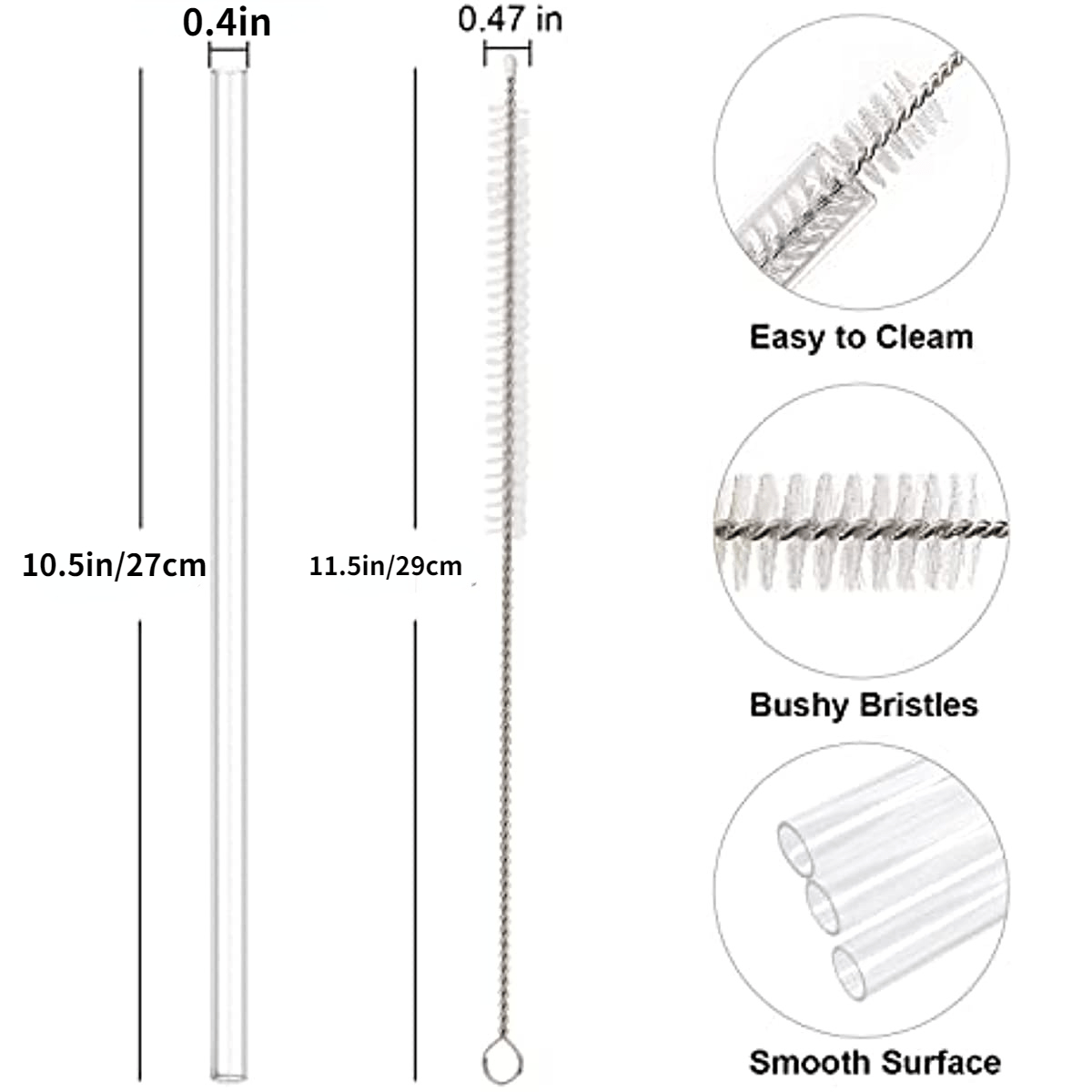 Reusable Straw Set For Stanley Adventure Travel Tumbler - Includes Cleaning  Brush And 6 Clear Plastic Straws - Compatible With And Cups - Easy To Clean  And Durable - Temu