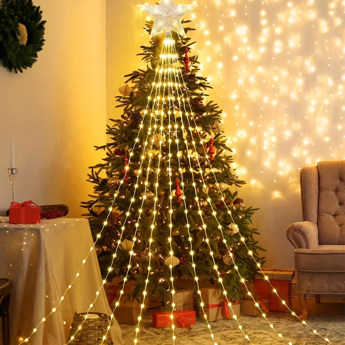 1pc 1.5m10led Christmas Atmosphere Arrangement String Lights, Santa Claus  String Lights, Warm White Light String Lights, Battery Powered (No Plug)
