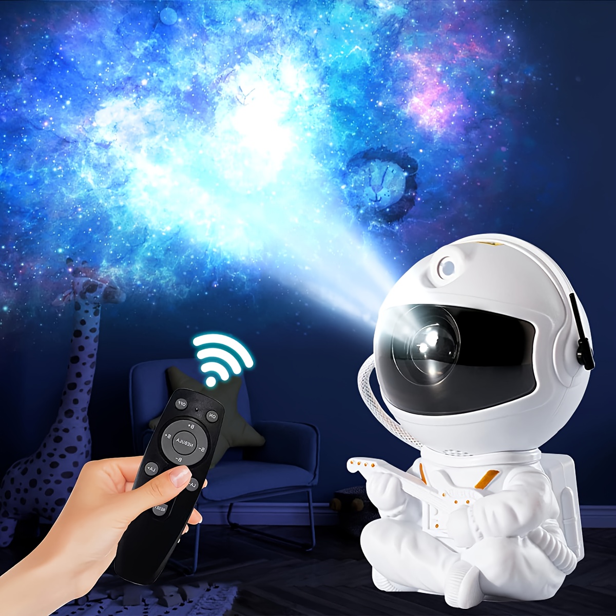 Astronaut Galaxy Projektor Sternennachtlicht Projektor, Astronaut Licht  Projektor mit Nebel, Timer und Fernbedienung, USB Powered 360° Einstellbar