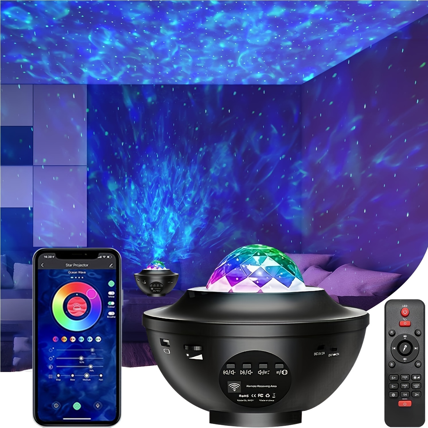 Proyector Galaxy para recámara, luz nebulosa con 10 planetas espaciales,  proyector de estrellas con control remoto, temporizador de música, proyector  de luz nocturna, proyector de techo para adolescentes, niñas, adultos y  niños 